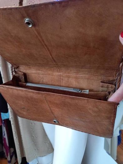 Vintage snakeskin leather handbag