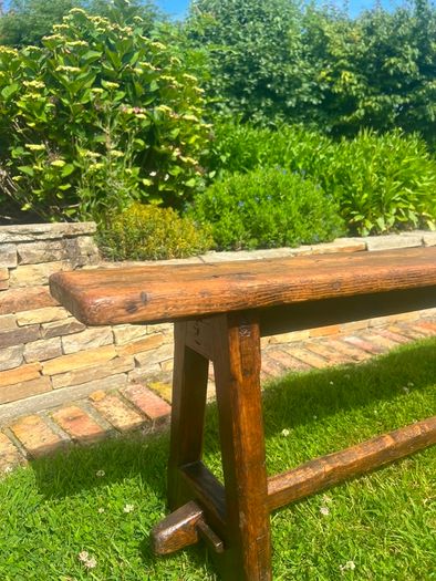 Antique mid 18c yew bench
