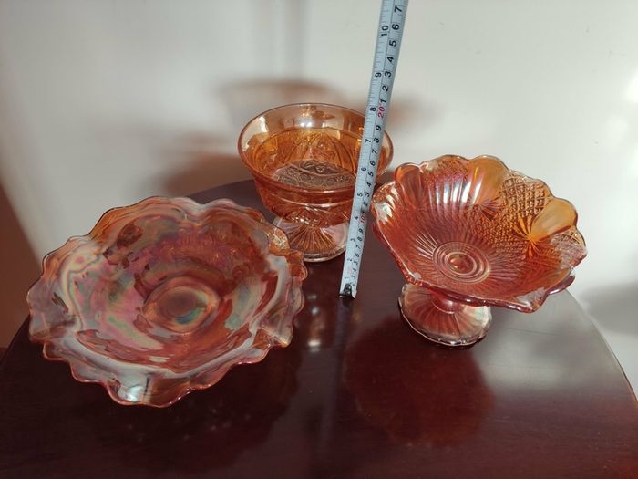 Vintage Carnival glass . Price from 25 euro.
