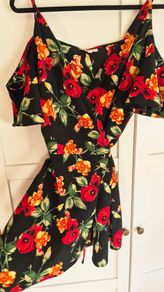 Dancing Leopard Floral Cold-Shoulder Wrap Dress Size 12