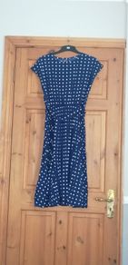 Dress suit 14 size L elasticated waist navy and white. Pleated from waist down