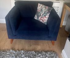 Blue Velvet Armchair