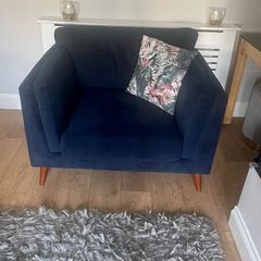 Blue Velvet Armchair