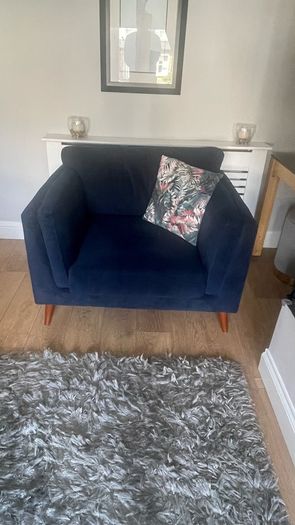 Blue Velvet Armchair