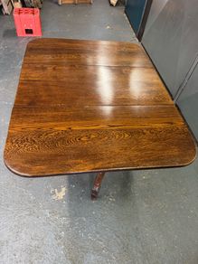 Antique Solid Oak Gateleg Dining Table - Jacobean Style Drop-Leaf