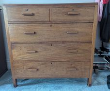 Solid oak mid-century chest of drawers