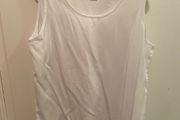 Vintage steilmann scoop neck longline sleeveless white top size 10