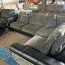 Black/grey corner sofa with matching chair Image 7