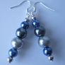 Cold as Ice Beaded Handmade Necklace Ice Blue & Grey with matching earrings Image 4