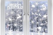 104 Static Snow Flakes Stickers Merry Christmas Snowflakes Window Clings for Xmas Window Display - Static PVC Stickers (FREE POSTAGE)