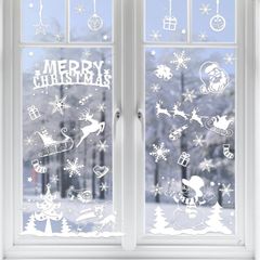 104 Static Snow Flakes Stickers Merry Christmas Snowflakes Window Clings for Xmas Window Display - Static PVC Stickers (FREE POSTAGE)