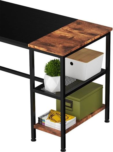 Office Desk, Computer Desk With Bookshelf PC Study Writing Desk for Home Working with Storage Shelves, Desks & Workstations for Home Office Bedroom, 100x50x75cm