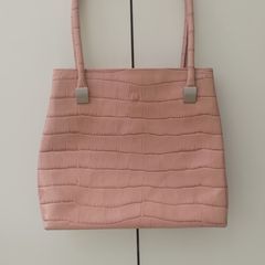 Holden Dingle Leathergoods blush pink croc effect leather shoulder bag.  Made in Ireland