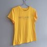 Pre Owned Bright Yellow "Milano Italy" Diamante Graphic Tee Image 2