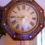 Victorian Wag On The Wall clock with mother of pearl - Victorian Dial Clock in Brass Inlaid Case, Convex Glass (in working order) Image 2