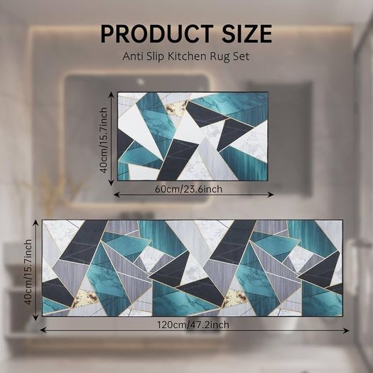 FREE P&P  2 Pieces Non Slip Kitchen Mat Kitchen Rug Set, Washable Modern Mats and Rugs for Hallway, Dining Room and Entryway, 40x60cm + 40x120cm