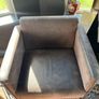 Pair of Le Corbusier Style Armchairs Chrome & Brown Nubuck Upholstery Image 2
