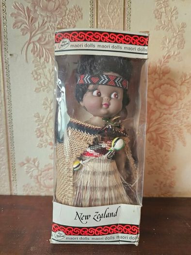 Vintage Maori Doll, Original Box New Zealand Souvenir 1960s 1970s