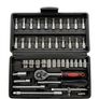 46-Piece 1/4" Socket & Bit Ratchet Tool Kit with Carrying Case Image 2