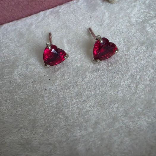 Pandora red heart stud earrings very good condition