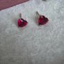 Pandora red heart stud earrings very good condition Image 2