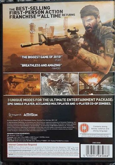 Call of Duty: Black Ops (PC) Physical Display / Replacement Case & Collector Copy