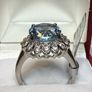 A beautiful vintage silver ring with Sky Blue Topaz and White Topaz. Image 7
