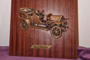 Antique Lancia Dialfa 1911 Copper Plaque on wood