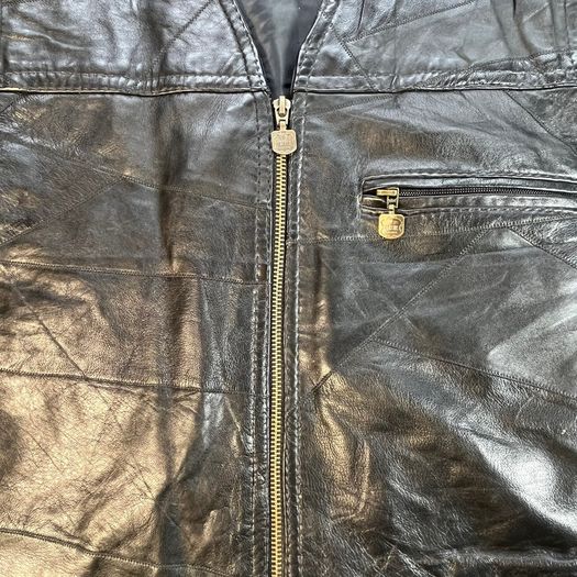 Elazar Leather Utility Vest Black Multi Pocket Outdoor Workwear - Lined - XL