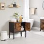 Sideboard, kitchen cabinet with doors, side cabinet, storage cabinet, metal frame, multi-purpose cabinet, cupboard, 60 x 30 x 60 cm, industrial design, vintage brown-black Image 5
