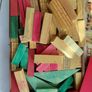 Vintage box of wooden blocks to make buildings Image 2