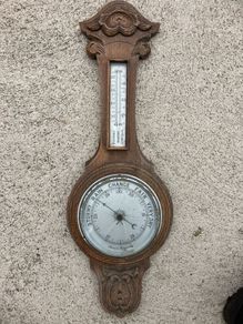 Antique late Victorian thermometer/ barometer