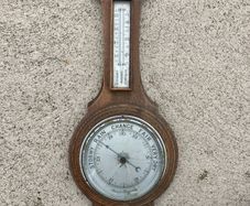 Antique late Victorian thermometer/ barometer