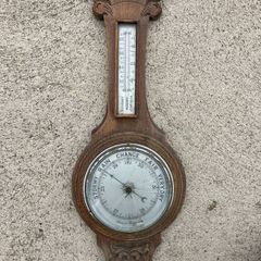 Antique late Victorian thermometer/ barometer
