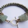Vintage Pyrite and Jade Bracelet length 8" Image 2