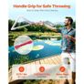 24in Aquatic Weed Rake, 3-Sided Lake Weed Rake with Handle, Portable and Foldable Pond Water Grass Razor, Stainless Steel Throwable Floating Image 2