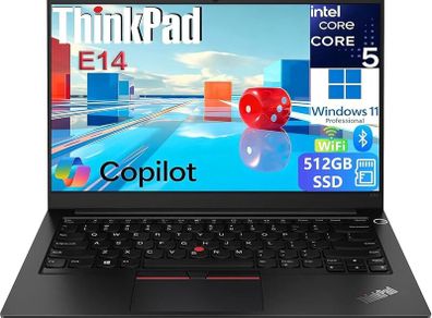 Lenovo ThinkPad E14 Laptop 14" Intel i5-10210U (Gen 10) 16GB RAM 500GB SSD Windows 11 Pro