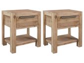 Nightstands with Drawers 2 pcs 40x30x48 cm Solid Acacia Wood