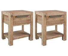 Nightstands with Drawers 2 pcs 40x30x48 cm Solid Acacia Wood