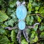 Sorceress Sorcerer Raven Claws Soldered with Two High Flash Amazonite Gemstone Pendant Talisman Witchy Spiritual Image 5