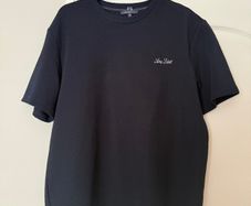 Navy Slim Fit Textured Crew Neck T-Shirt River Island