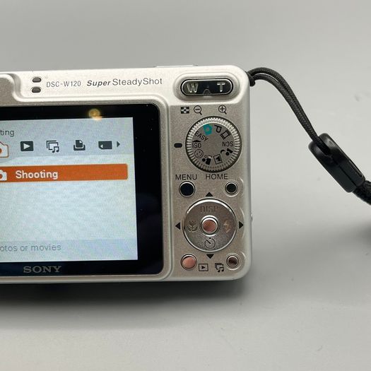 Sony DSC-W120 7.2MP Digital Camera Silver + Battery + SD