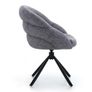 Lilia Grey Chenille Swivel Chair  Black Metal Base, Auto-Return Image 6