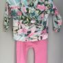 Bonds baby Tropical Floral Hoodie & matching pink leggings Sz 3-6 mths EUC Image 2