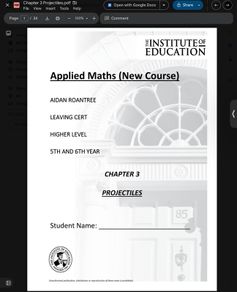 Leaving Cert Applied Maths Institute Notes