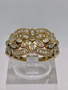 Diamond Heart Ring in 18K Rose Gold Vermeil Plated Sterling Silver
