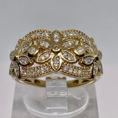 Diamond Heart Ring in 18K Rose Gold Vermeil Plated Sterling Silver