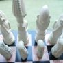 Vintage Marble Chess Board, 14 inch and Handcrafted African Soapstone Chess Set (king 6") Image 3