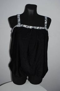 Beach to Beach Black tankini set removable straps  size UK22 EU50 Postage included