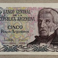 Argentina 5 Pesos Argentinos Banknote